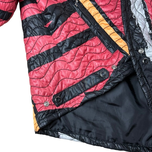 Jamie Sadock Multicolour Neon Retro Mod Zipper Front Quilted Jacket Small - Picture 9 of 13